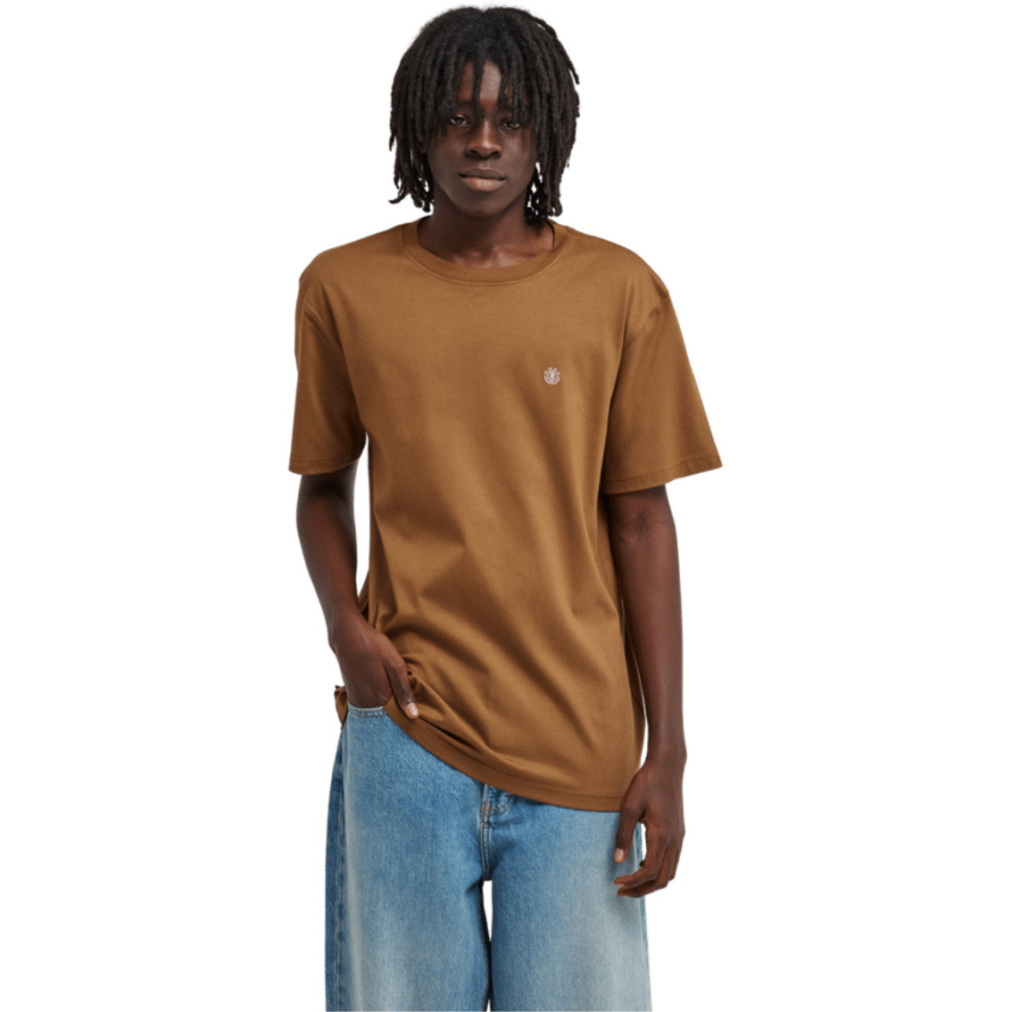 2026 Element Mens Icon Embroidery T-Shirt ELYKT00168 - Sepia